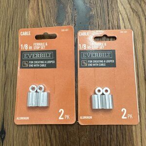Everbilt 1/8 in Ferrule & Stop Set Cable two 2 pk's NEW